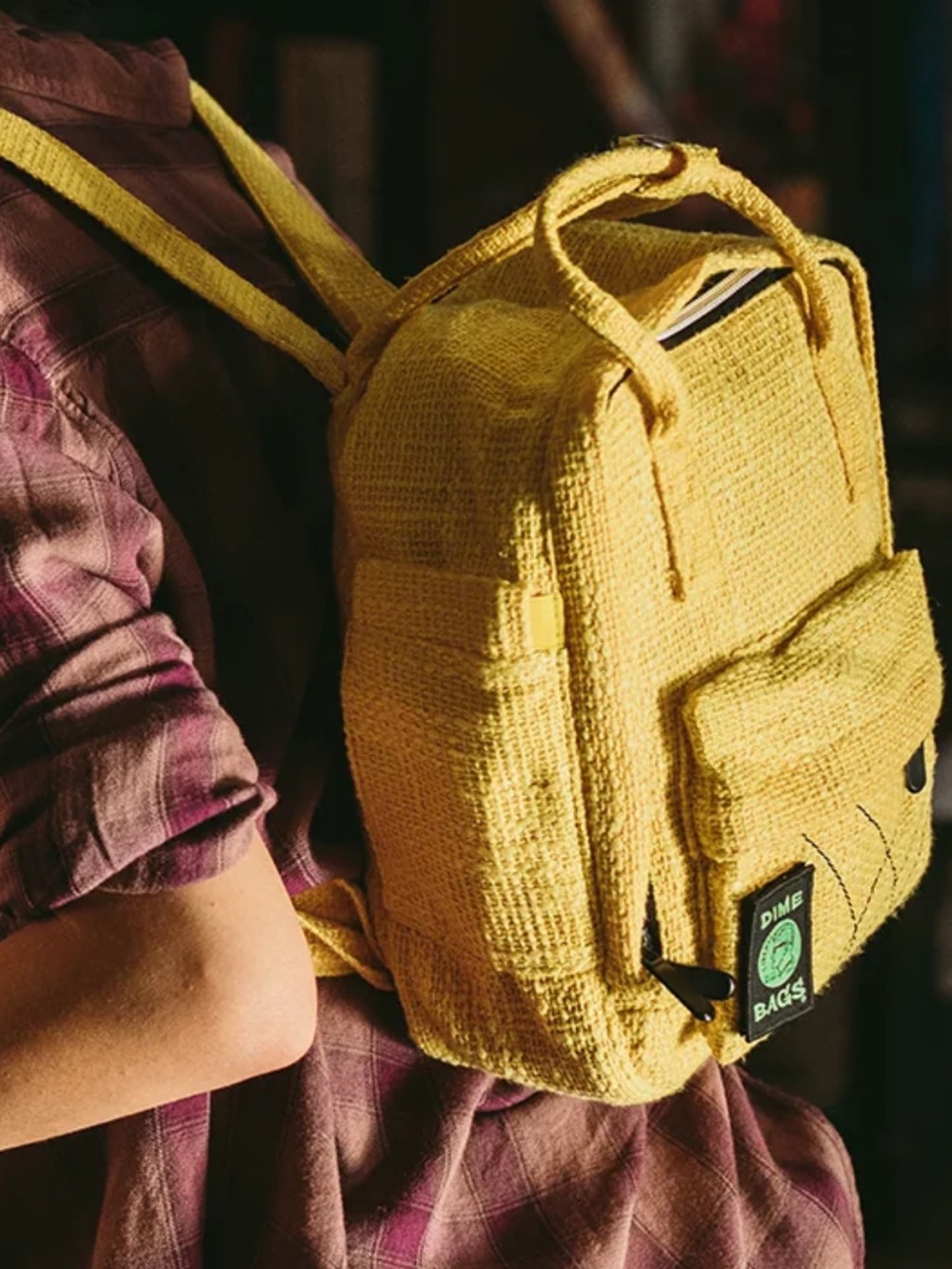 Yellow Textured Backpack dime bags, hempster super soft great color unisex